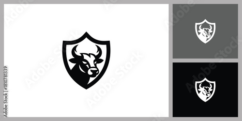 Bull Head Shield vector for Sport Team and Security