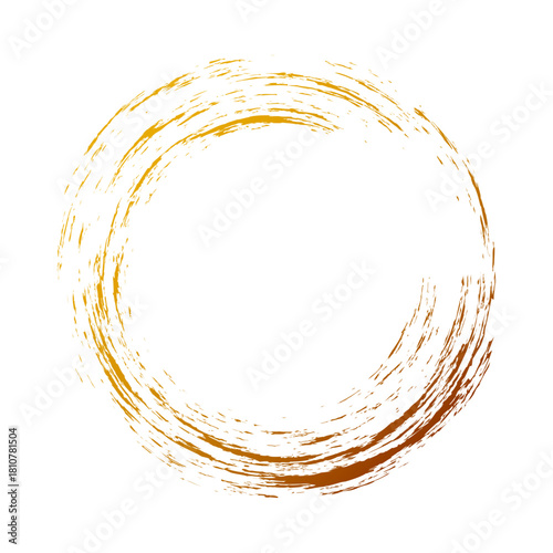 アイコン 筆文字 筆丸. 円 素材 単体 金