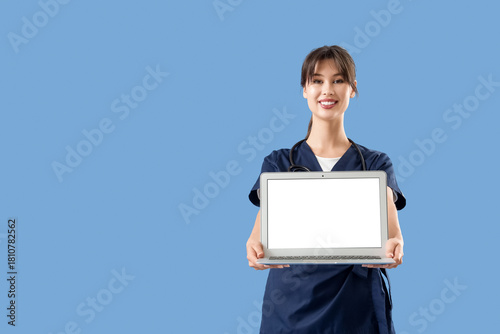 Female medical intern with ...
