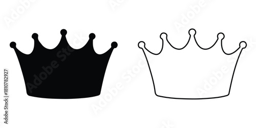 Crown icon, crown sign, silhouette crown symbol