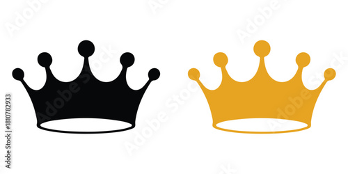 Crown icon, crown sign, silhouette crown symbol