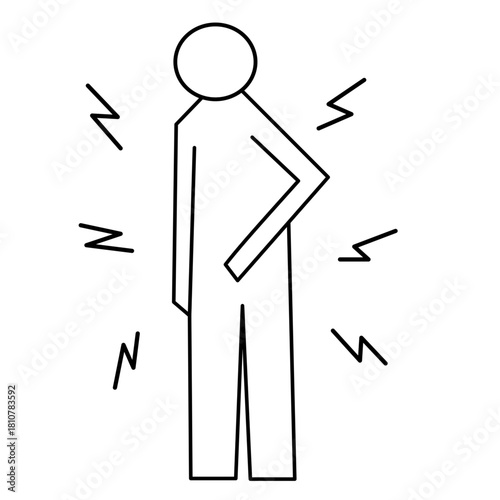 human icon suffering from full body pain ache medical icon