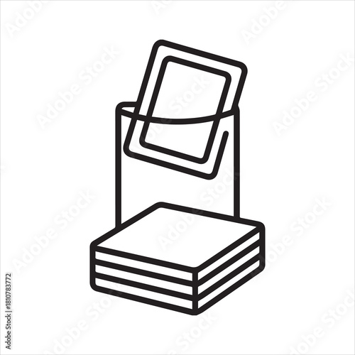 Protective card sleeves outline icon vector