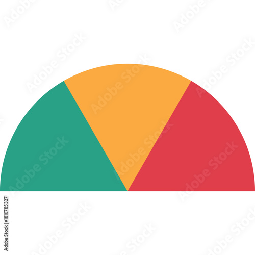 Free Download Semicircle Gauge Divided Into Three Sections Green Yellow Red With Transparent Background Representing Levels Or Progress - GFXLoad
