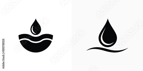 Abstract Water Drop Silhouette on a White Background