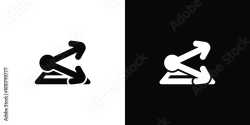 Distribution Arrows Icon Isolated on Transparent Background, Diverging Directions