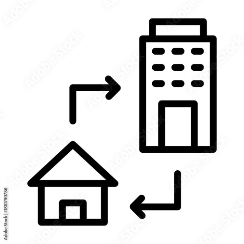 Hybrid Work Vector Filled Icon Design