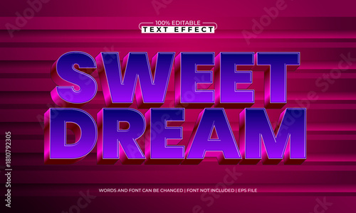 sweet dream editable sweet candy text effect in pastel colors