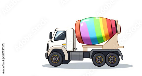 Heavy construction dump truck vehicle model isolated on white background