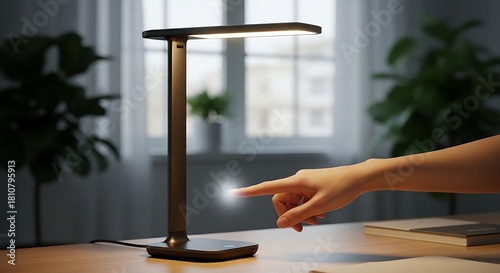 Modern Desk Lamp with Touch Control and Adjustable Brightness.