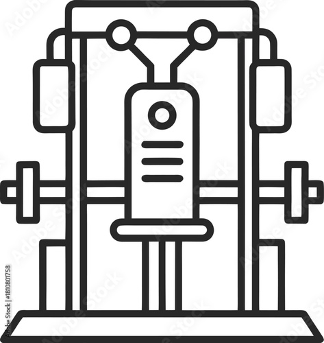Outline chest press machine fitness icon