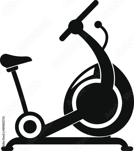 Elliptical trainer silhouette icon for fitness and health