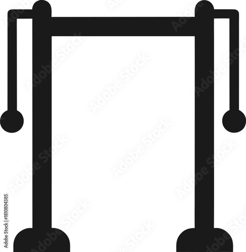 Silhouette of a pull up bar icon on white background