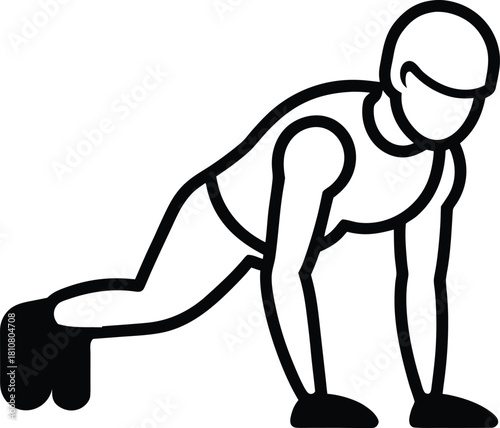 Outline push up icon on white background