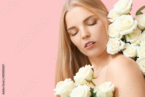 Beautiful blonde woman with...