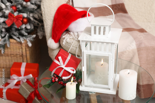 Christmas lantern with gift...