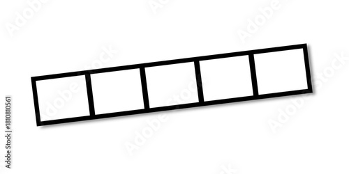 Five Segment Oblique Photo Frame Template with Shadow Effect