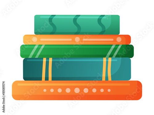 colorful stack of hardcover books exuding cozy study vibe, bright covers stacked neatly with visible spines