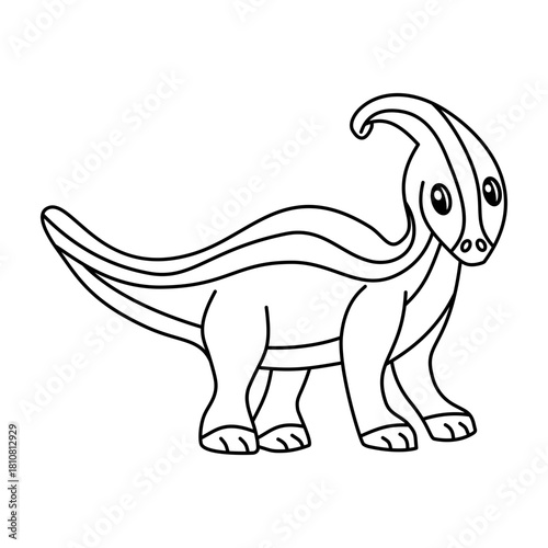 parasaurolophus dinosaur animal outline style