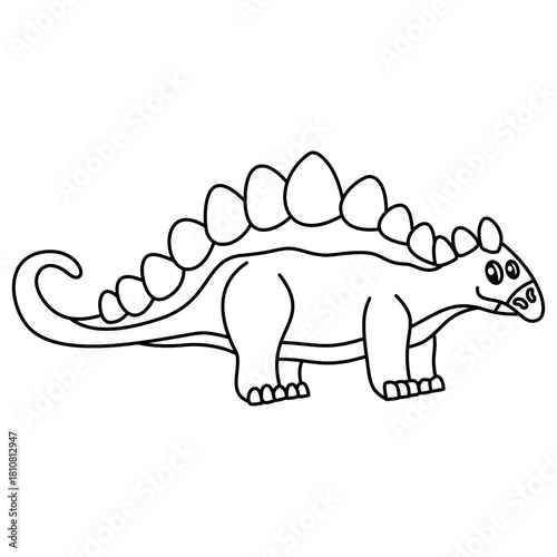 stegosaurus dinosaur animal outline style