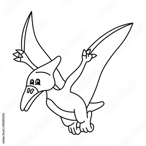 pterosaur dinosaur animal outline style