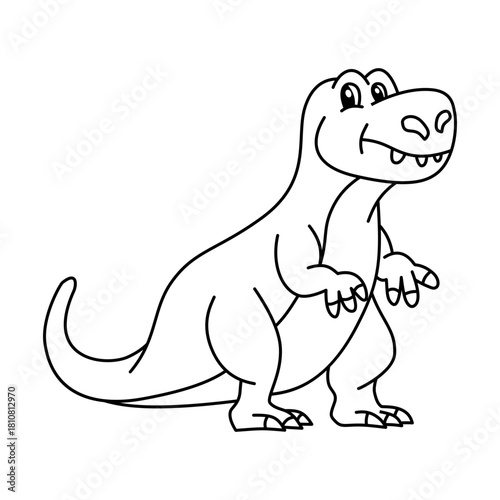trex dinosaur animal outline style