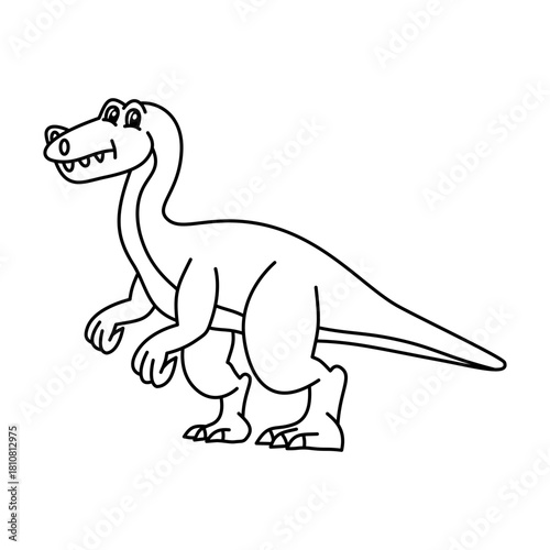 raptor dinosaur animal outline style