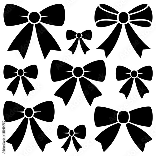 Silhouette of a happy family with two children holding hand