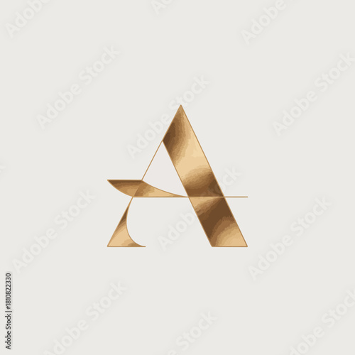 A beautifully crafted logo featuring the letter A in a golden stylish design, representing luxury and exclusivity suitable for premium brands and high-end projects.