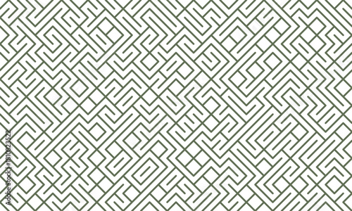 Teal Geometric Maze Pattern - Modern Abstract Design