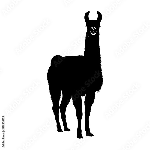 Llama Head Side Profile Silhouette Vector Logo