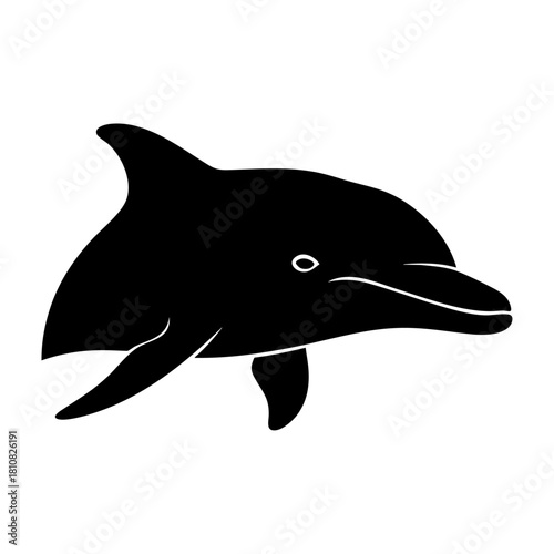 Dolphin Head Profile Silhouette Vector Logo Icon