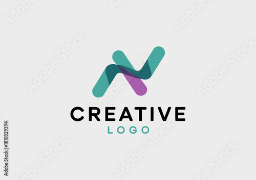 The image showcases a creative logo design with intertwined shapes in vibrant colors, perfect for innovative brands looking to make a bold statement in their identity.