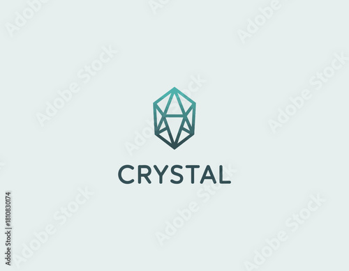 This image features a clean and modern crystal logo design characterized by its geometric shapes and gradient color, symbolizing clarity and innovation.