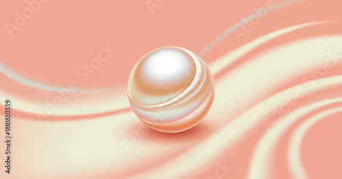This image features a single elegant pearl floating on a soft, smooth background, symbolizing beauty, luxury, and sophistication in product design.