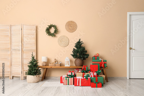 Interior of festive room wi...