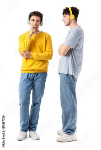 Thoughtful young brothers i...