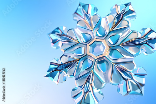 blue snowflake on white background