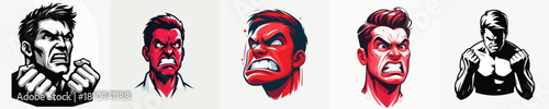 vector image of an angry man with a white background