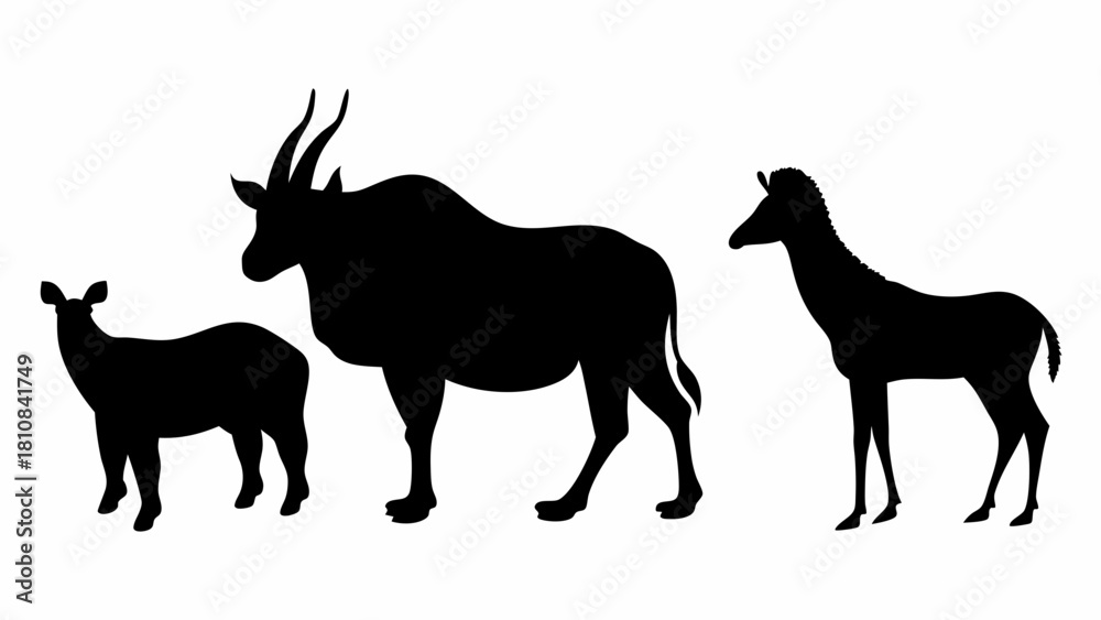 Fototapeta premium silhouettes of deer
