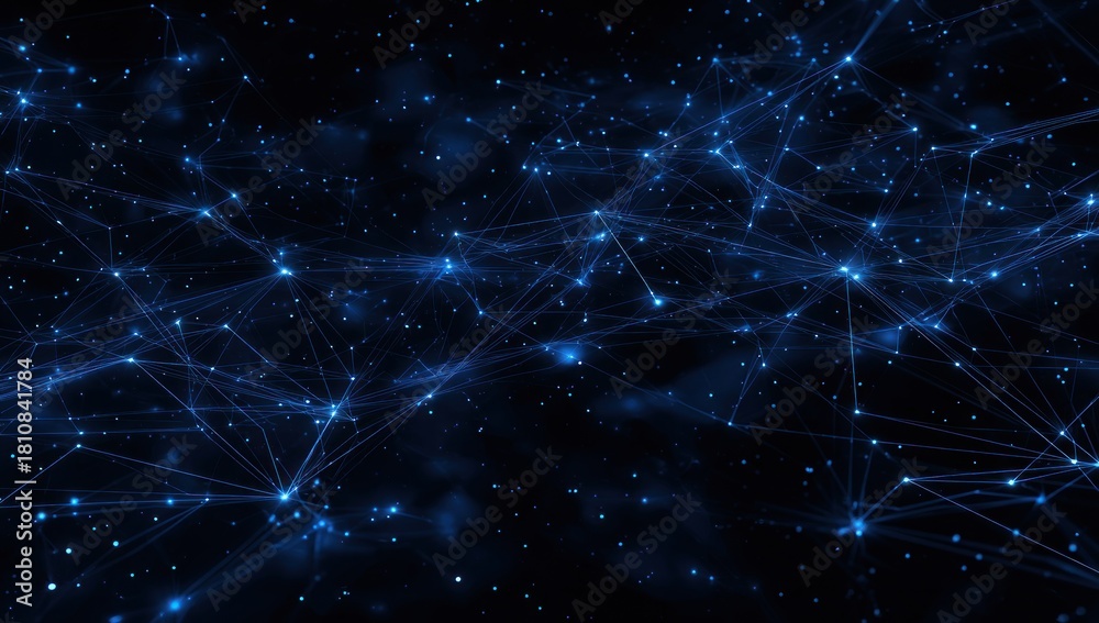 Fototapeta premium Abstract network of interconnected points and lines in deep space