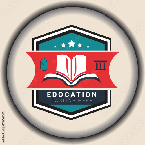 Creative education logo concept design vector illustration for online courses