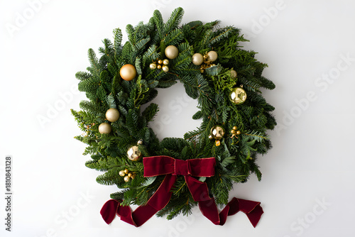 christmas wreath isolated on white