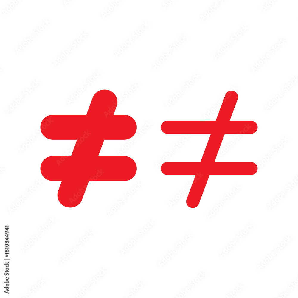 Fototapeta premium red unequal icon