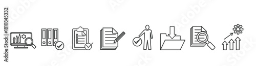 Case study banner icon vector illustration concept with icon of research, data, conditions, examination, method, in-depth, analyzing, and result