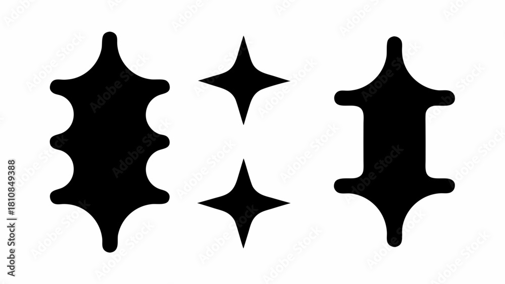 Obraz premium set of black silhouettes of stars