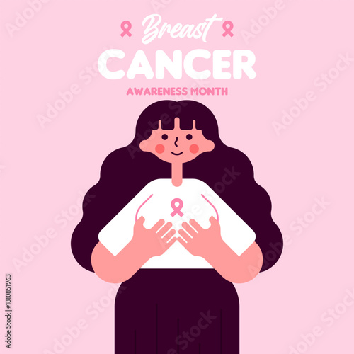 Breast cancer awareness month illustration