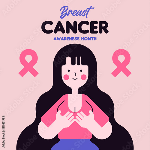 Breast cancer awareness month illustration