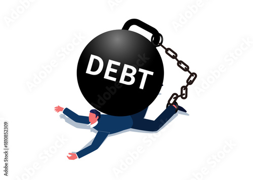 Heavy debt burden stock illustration