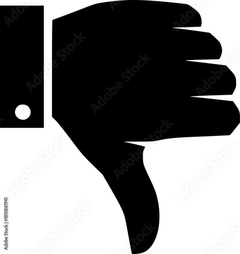 Negative Feedback: Thumbs Down Hand Gesture Icon, Simple Design, Vector Illustration, Dislike,
